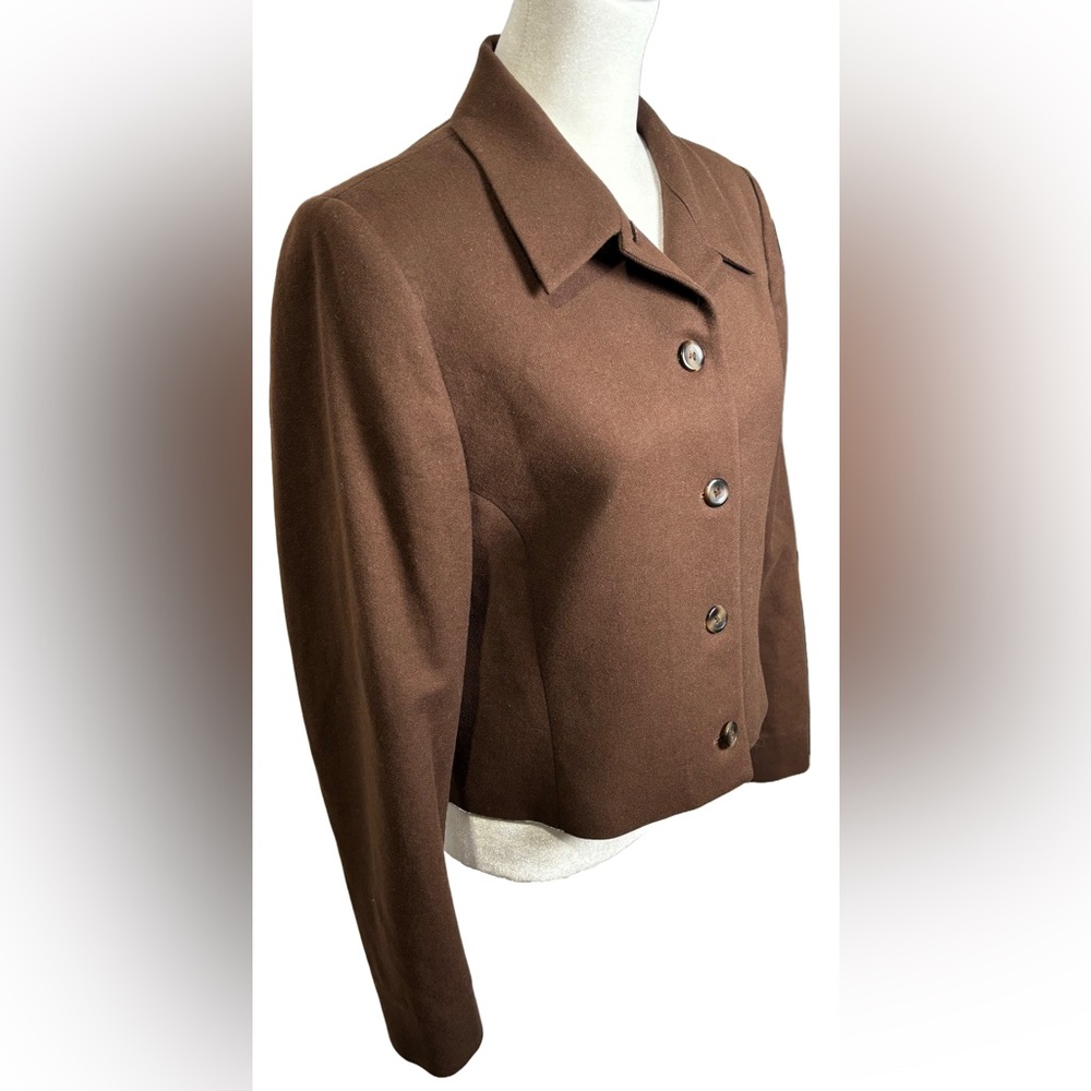 Pendleton 8 Brown Wool Button Up Blazer - image 2